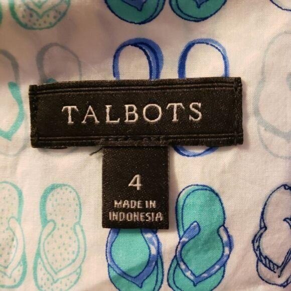 Talbots Sleeveless Button-Down Blouse can tie the front flip flop summer beach - Picture 5 of 6